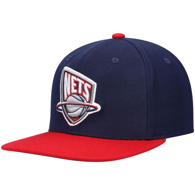 Casquette pour homme Mitchell & Ness Navy/Red New Jersey Nets Hardwood Classics Team Two-Tone 2.0 Snapback