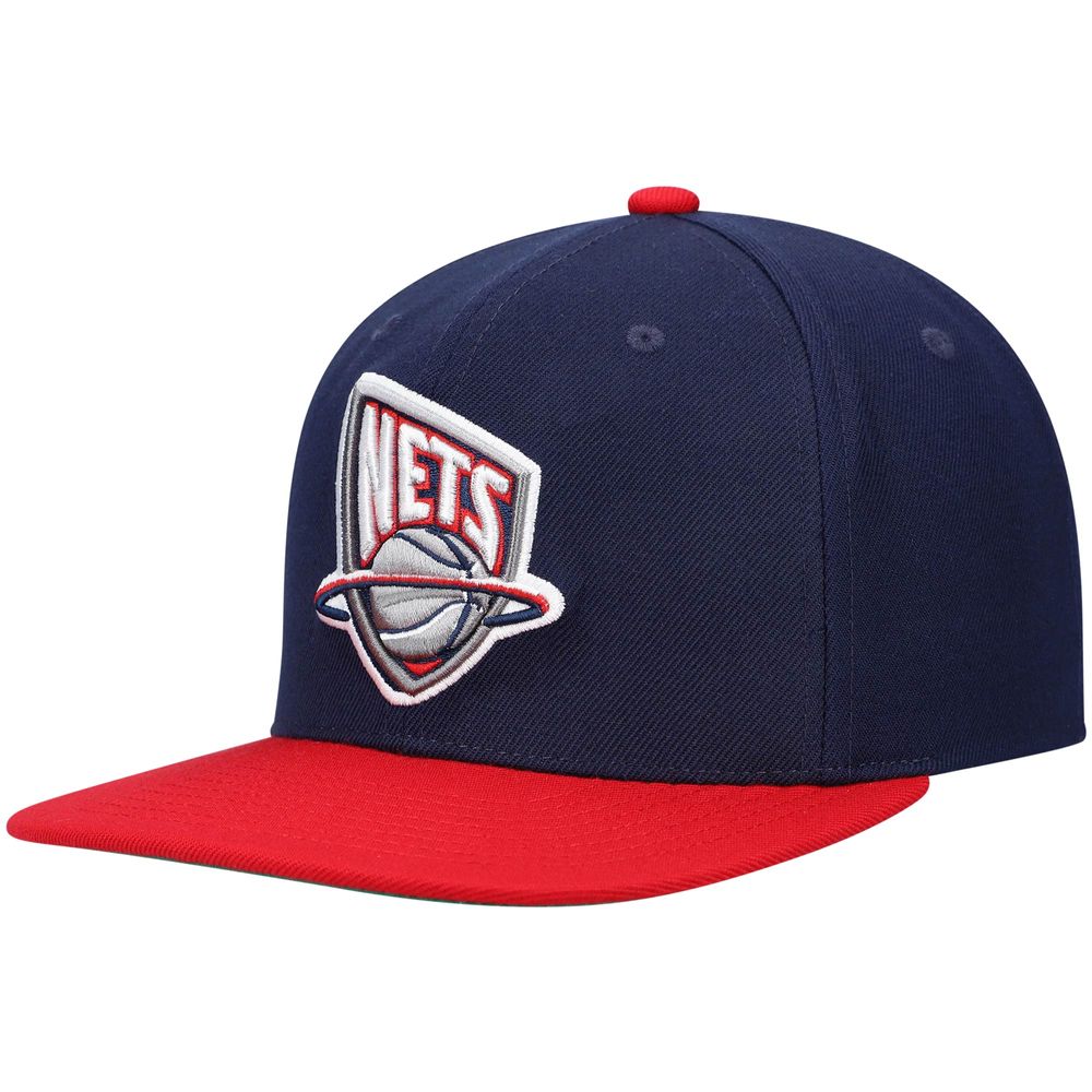 Men's Mitchell & Ness Navy/Red New Jersey Nets Hardwood Classics Team Two-Tone 2.0 Snapback Hat