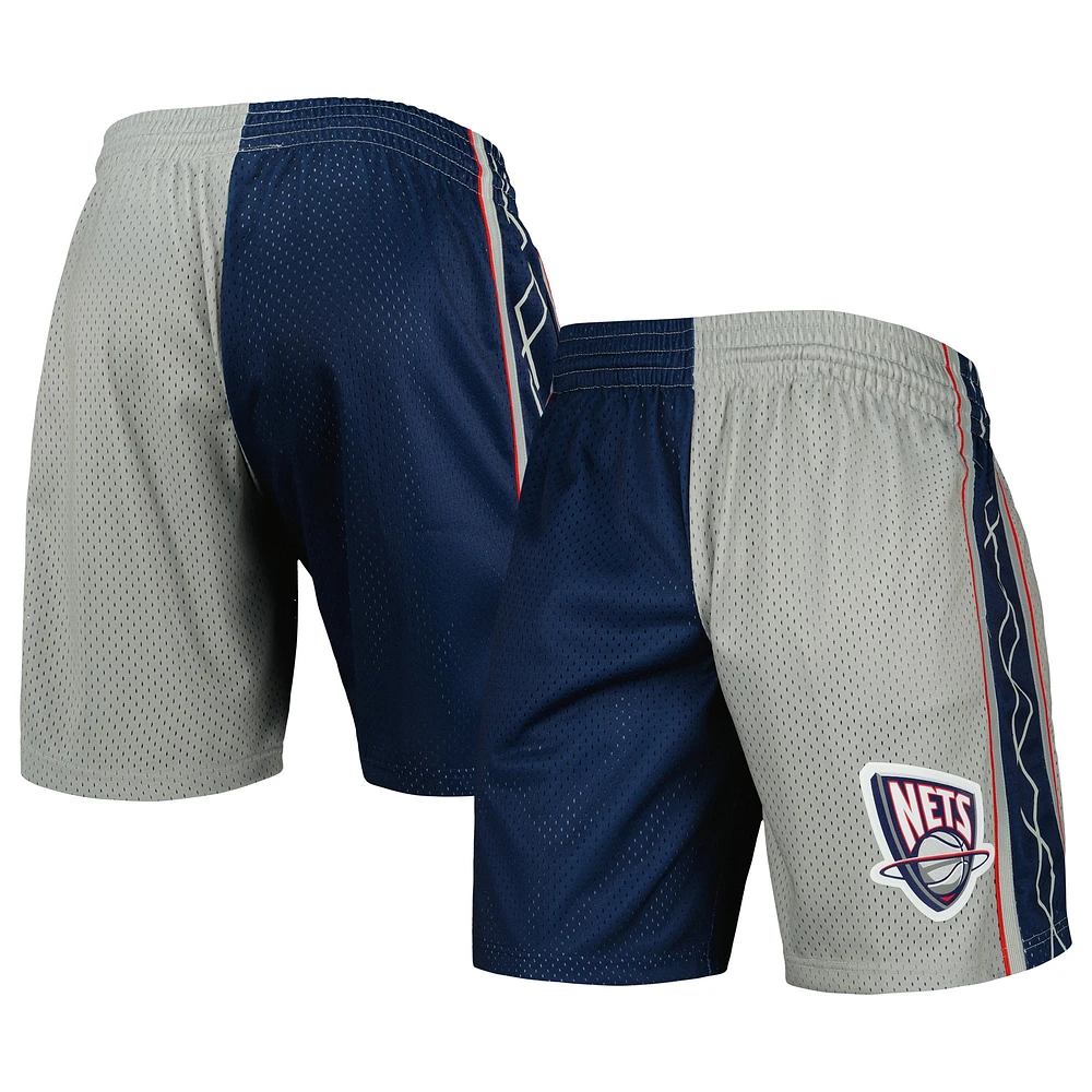 Mitchell & Ness pour homme Bleu marine/argenté New Jersey Nets Hardwood Classics 2006 Split Swingman Short