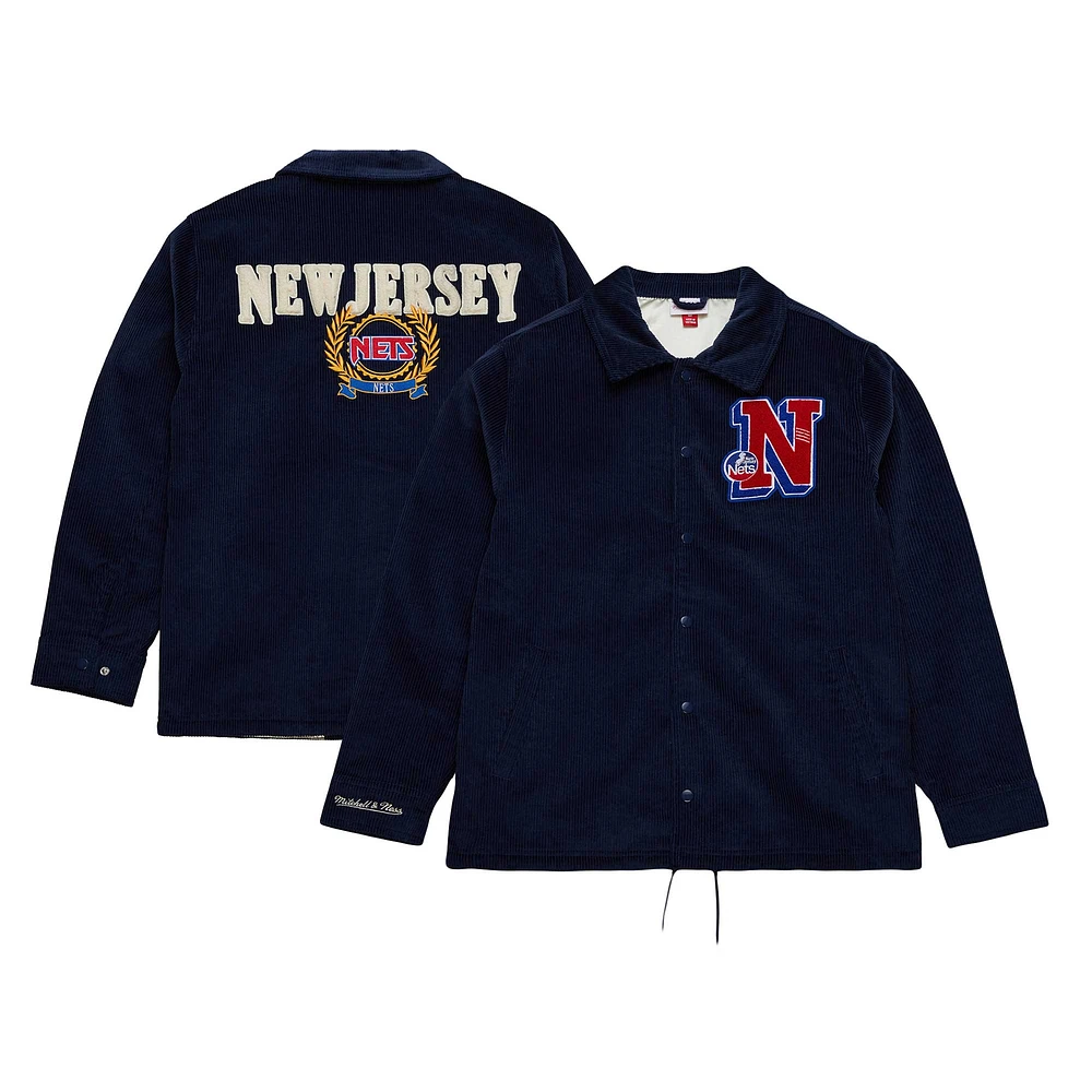 Veste à bouton-pression pour hommes Mitchell & Ness New Jersey Nets Hardwood Classics Coaches