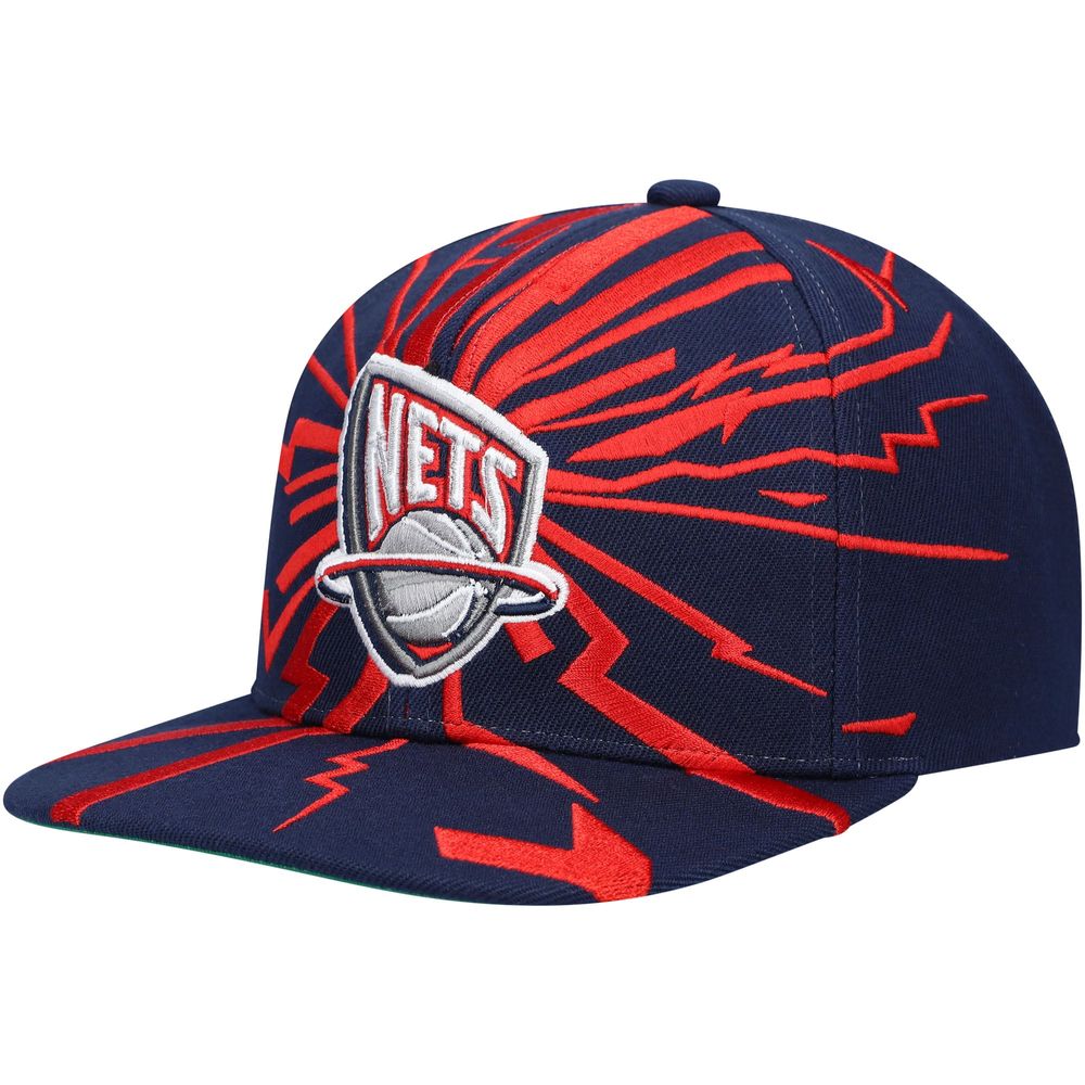 Men's Mitchell & Ness Navy New Jersey Nets Hardwood Classics Earthquake Snapback Hat