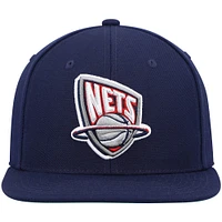 Men's Mitchell & Ness Navy New Jersey Nets Hardwood Classics Team Ground 2.0 Snapback Hat