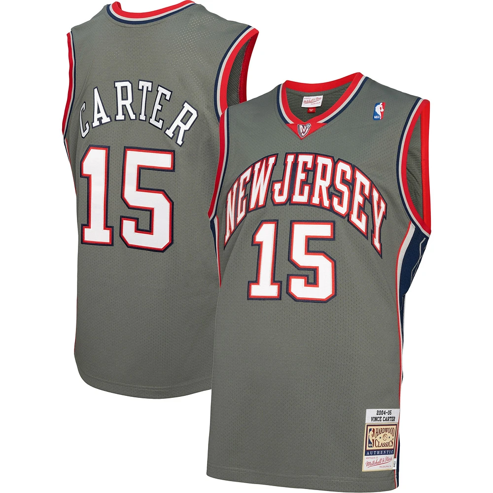 Mitchell & Ness Vince Carter gris New Jersey Nets 2004/05 Hardwood Classics authentique - Maillot