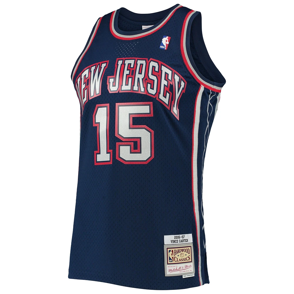 Men's Mitchell & Ness Vince Carter Navy New Jersey Nets 2006/07 Hardwood Classics Swingman