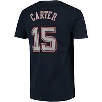 Men's Mitchell & Ness Vince Carter Navy New Jersey Nets Hardwood Classics Stitch Name Number T-Shirt