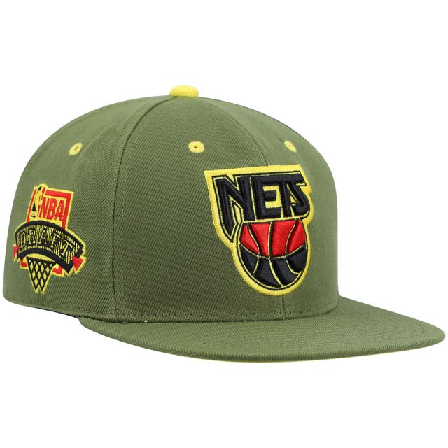 Casquette ajustée Mitchell & Ness x Lids Olive New Jersey Nets Dusty NBA Draft Hardwood Classics pour hommes