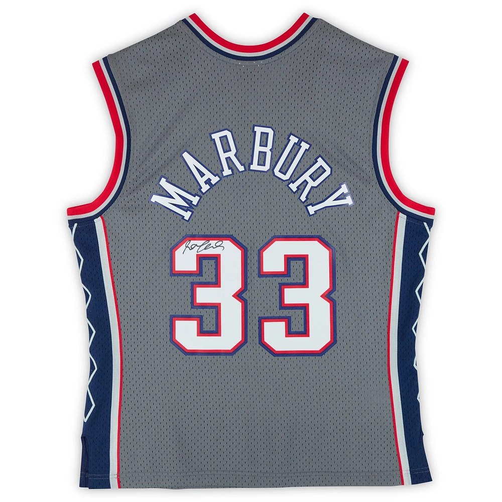 Stephon Marbury New Jersey Nets Autographed Mitchell & Ness 1999-00 Gray Alternative Swingman Jersey 