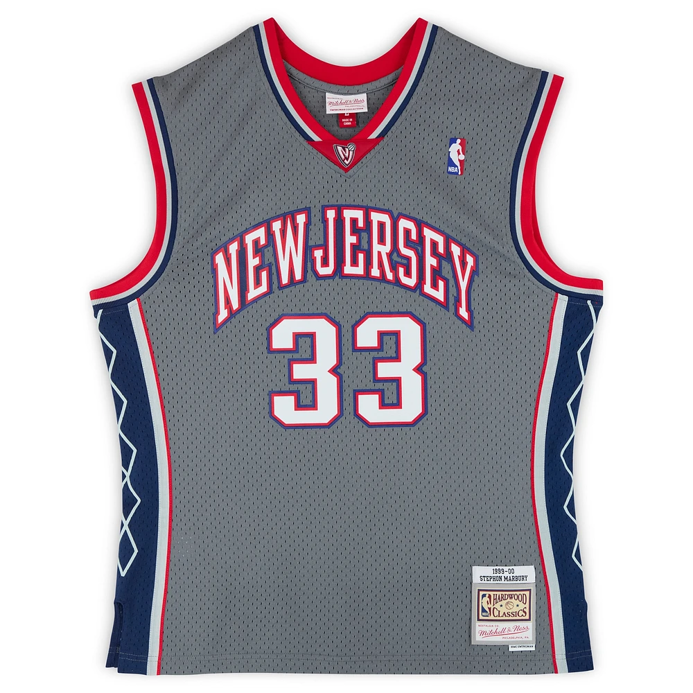 Stephon Marbury New Jersey Nets Autographed Mitchell & Ness 1999-00 Gray Alternative Swingman Jersey 