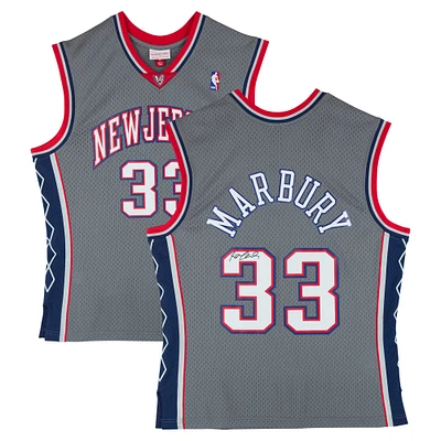 Stephon Marbury New Jersey Nets Autographed Mitchell & Ness 1999-00 Gray Alternative Swingman Jersey 