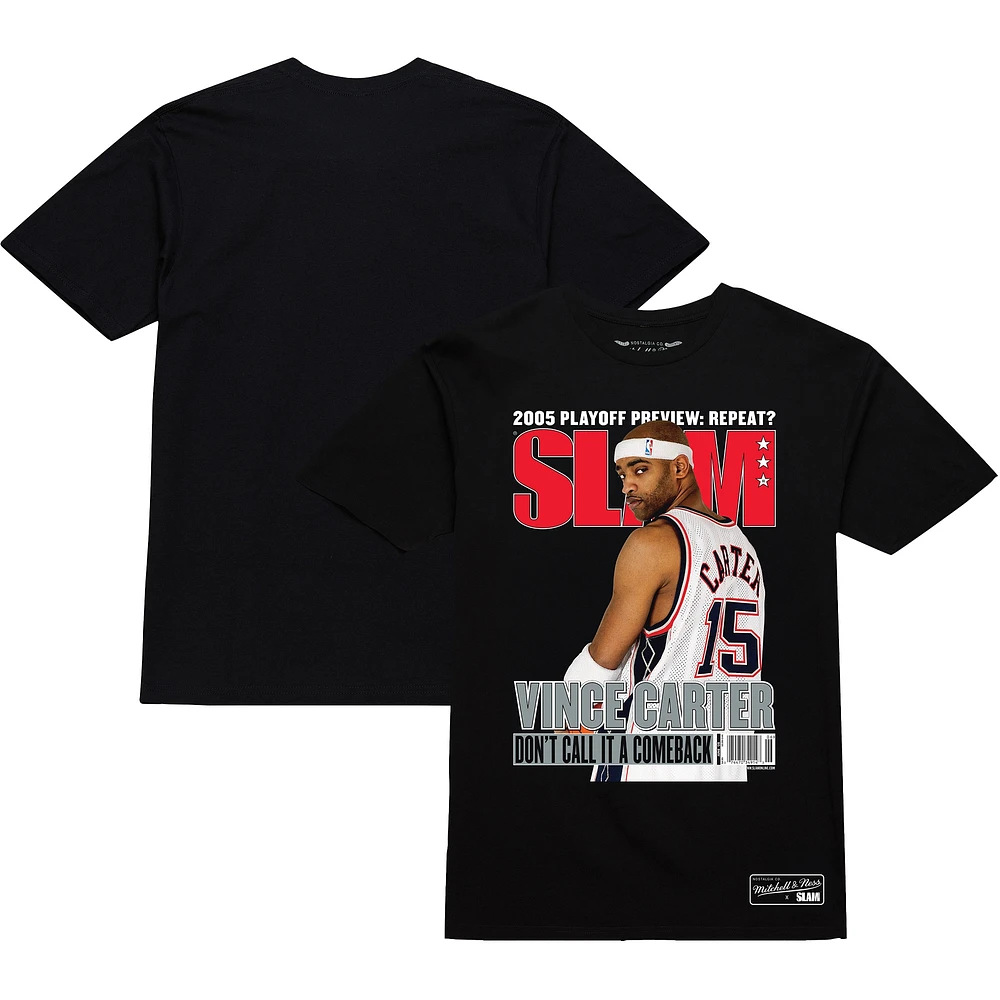 Unisex Mitchell & Ness Vince Carter Black New Jersey Nets Don't Call It A Comeback SLAM Cover T-Shirt