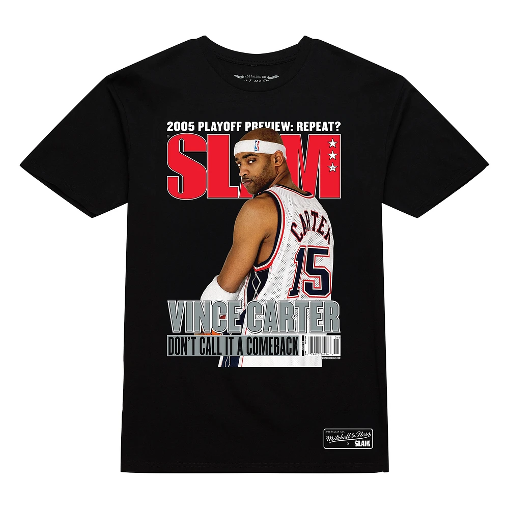 Unisex Mitchell & Ness Vince Carter Black New Jersey Nets Don't Call It A Comeback SLAM Cover T-Shirt