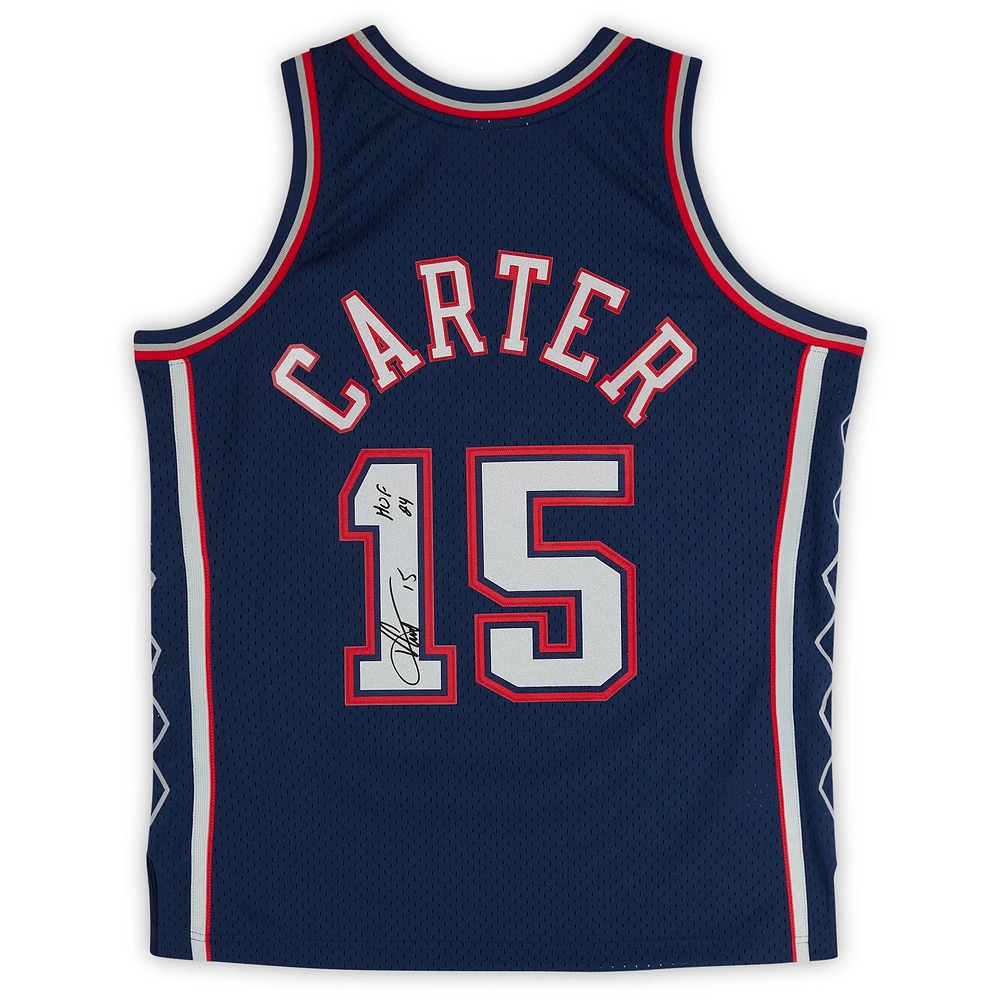 Vince Carter New Jersey Nets Autographed Mitchell & Ness Navy 2006-07 Swingman Jersey with "HOF 24" Inscription