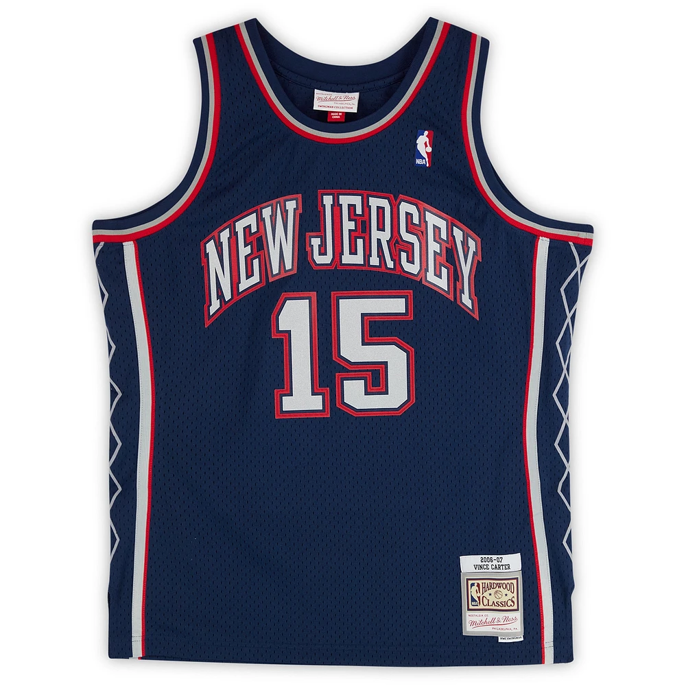 Vince Carter New Jersey Nets Autographed Mitchell & Ness Navy 2006-07 Swingman Jersey with "HOF 24" Inscription