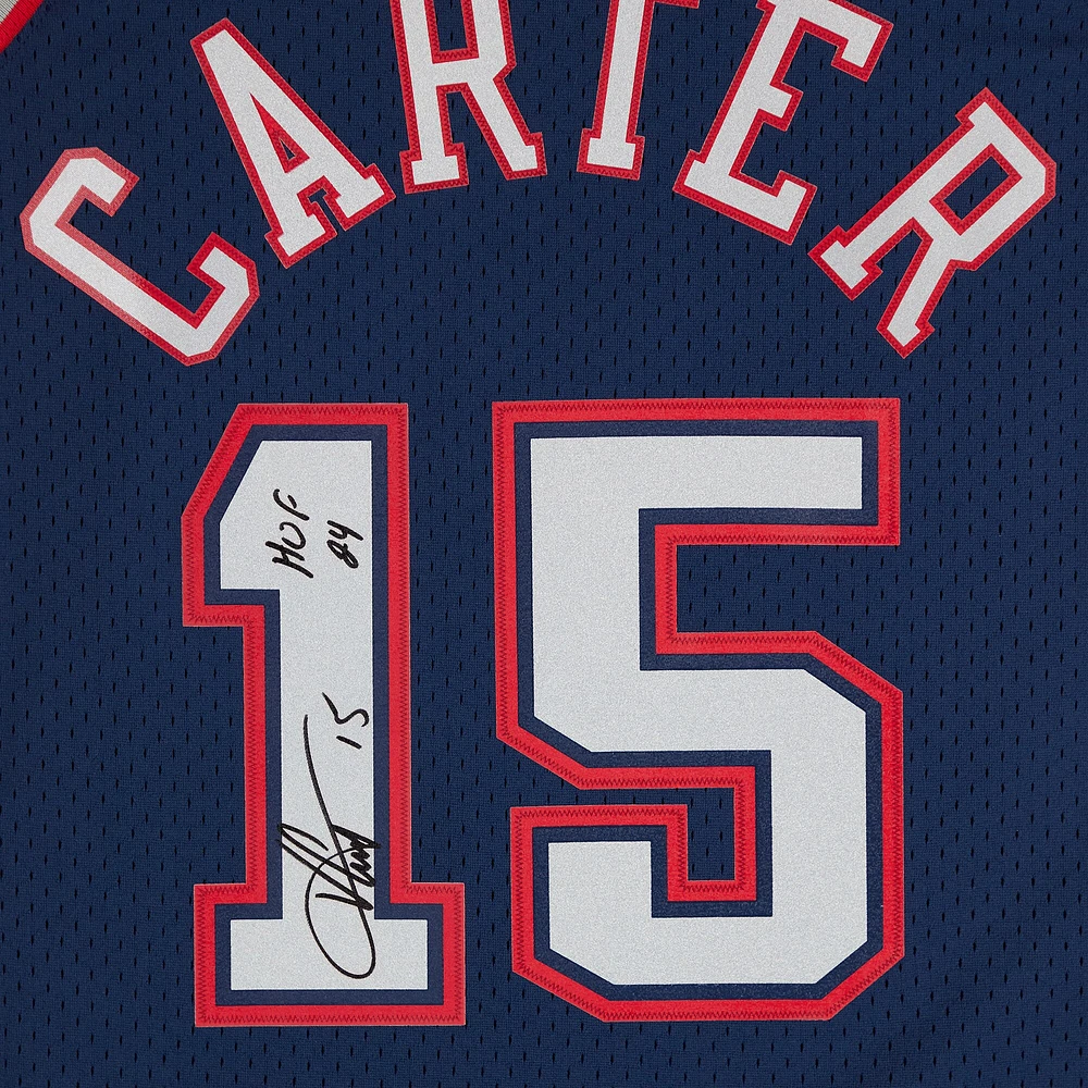 Vince Carter New Jersey Nets Autographed Mitchell & Ness Navy 2006-07 Swingman Jersey with "HOF 24" Inscription