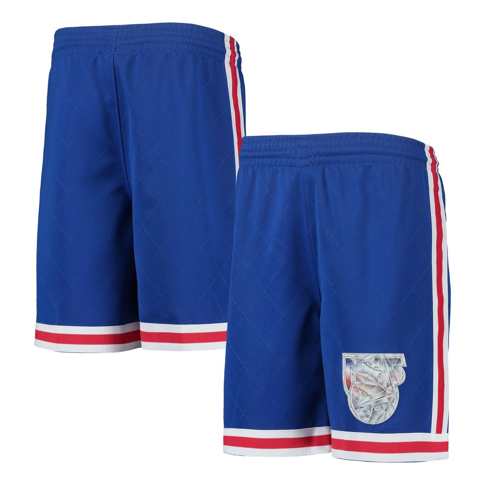 Youth Mitchell & Ness Blue New Jersey Nets 1993 Hardwood Classics 75th Anniversary Swingman Shorts