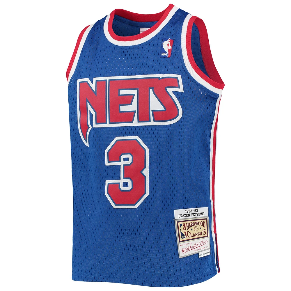 Jeunes Mitchell & Ness Drazen Petrovic Blue New Jersey Nets 1992/93 Hardwood Classics Swingman