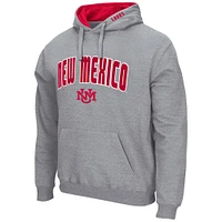 Men's Colosseum Heathered Gray New Mexico Lobos Arch and Logo Pullover Hoodie