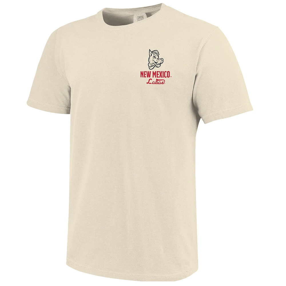 T-shirt crème pour homme avec motif mascotte des Lobos du Nouveau-Mexique
