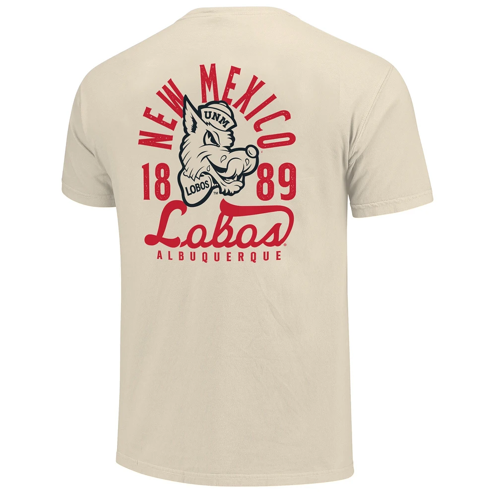T-shirt crème pour homme avec motif mascotte des Lobos du Nouveau-Mexique