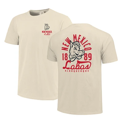 T-shirt crème pour homme avec motif mascotte des Lobos du Nouveau-Mexique