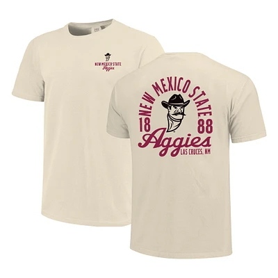 Men's Cream New Mexico State Aggies Comfort Colors Mascot Overlay T-Shirt