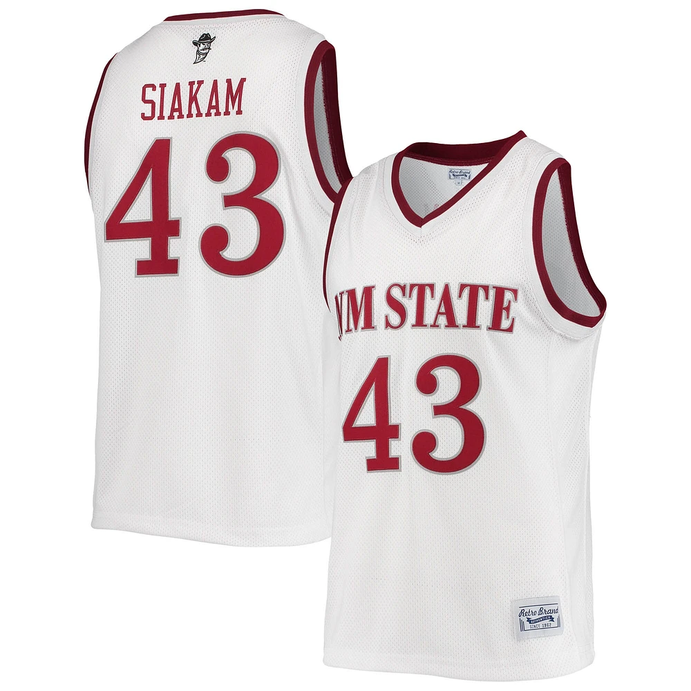 Maillot de basket-ball réplique commémorative des anciens Aggies l'État du Nouveau-Mexique la marque rétro originale Pascal Siakam pour hommes