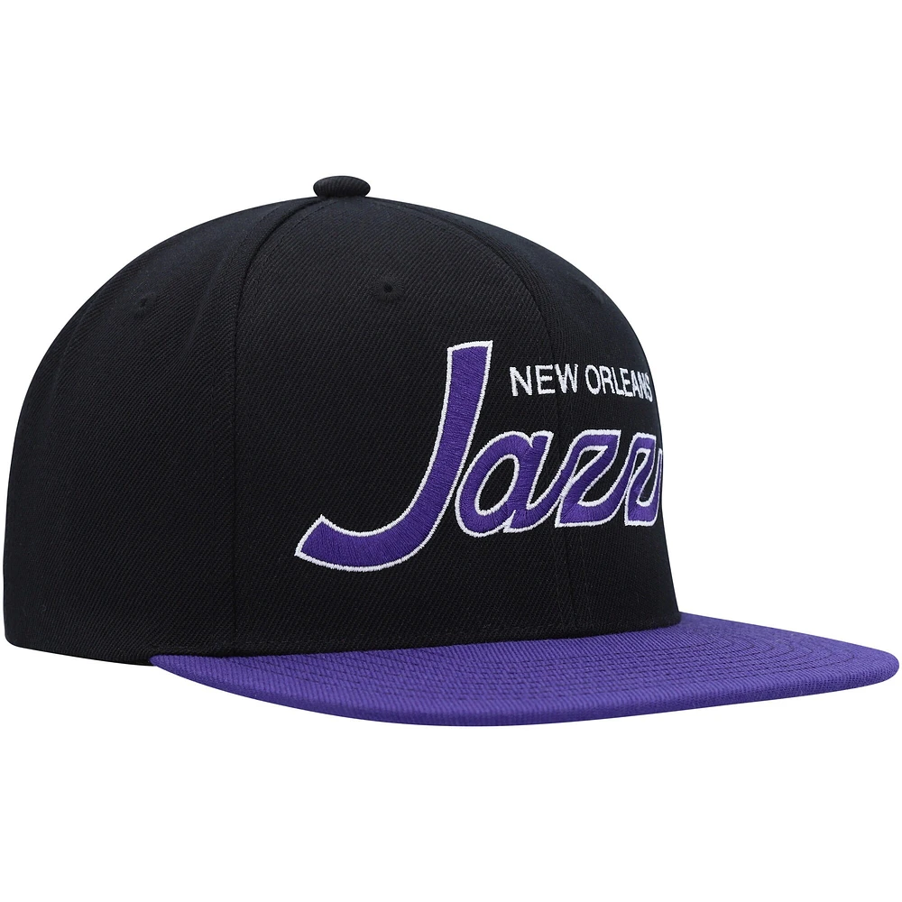 Casquette Snapback Utah Jazz Hardwood Classics MVP Team Script 2.0 pour homme de Mitchell & Ness, noir