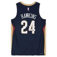 Jordan Hawkins New Orleans Pelicans Autographed Navy Nike Icon Edition Swingman Jersey 