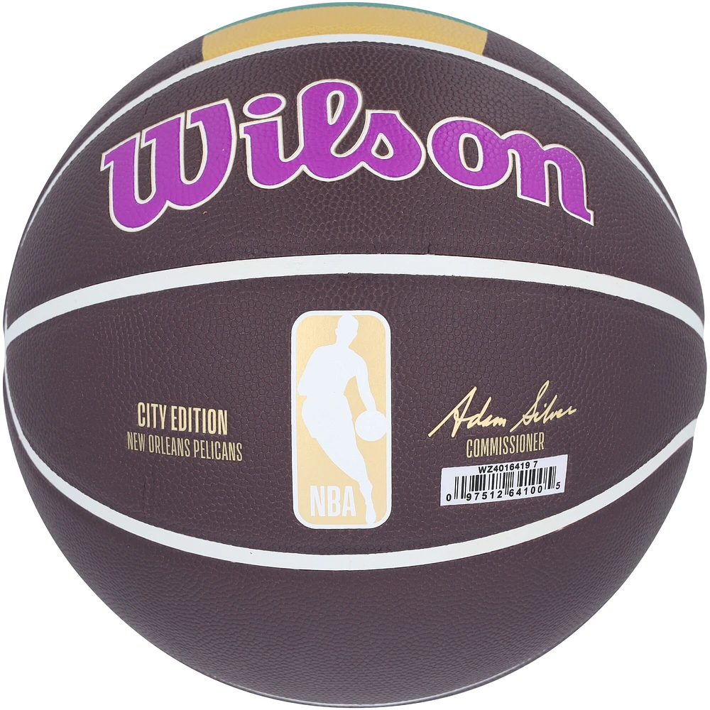 Jordan Hawkins New Orleans Pelicans Autographed Wilson City Edition Collectors Basketball