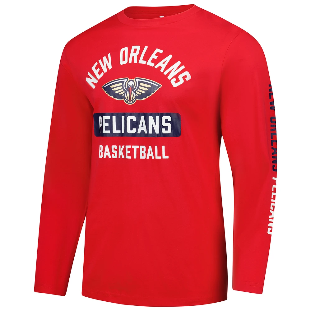 Men's Fanatics  Red New Orleans Pelicans Long Sleeve T-Shirt