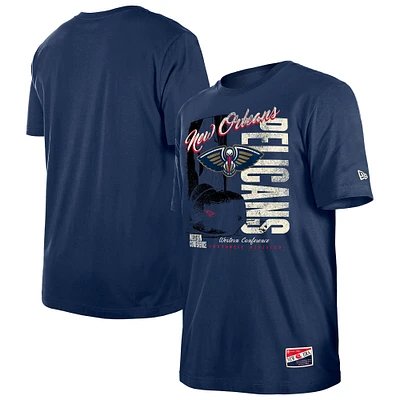 Men's New Era  Navy New Orleans Pelicans Distressed Throwback Vintage Color Pack T-Shirt