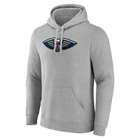 Sweat à capuche avec logo principal des New Orleans Pelicans Fanatics Heather Grey pour hommes