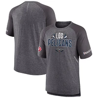 Men's Fanatics Heathered Gray New Orleans Pelicans 2022 Noches Ene-Be-A Core Shooting Raglan T-Shirt