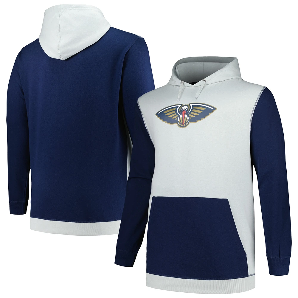 Sweat à capuche Fanatics pour hommes bleu marine/argent New Orleans Pelicans Big & Tall Primary Arctic