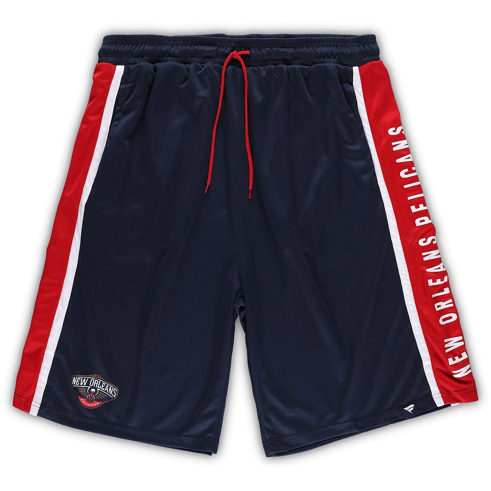 Men's Fanatics Navy New Orleans Pelicans Big & Tall Referee Iconic Mesh Shorts