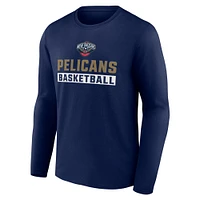 Men's Fanatics Navy New Orleans Pelicans Lets Go Long Sleeve T-Shirt