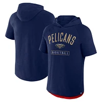 T-shirt à capuche raglan bleu marine pour homme