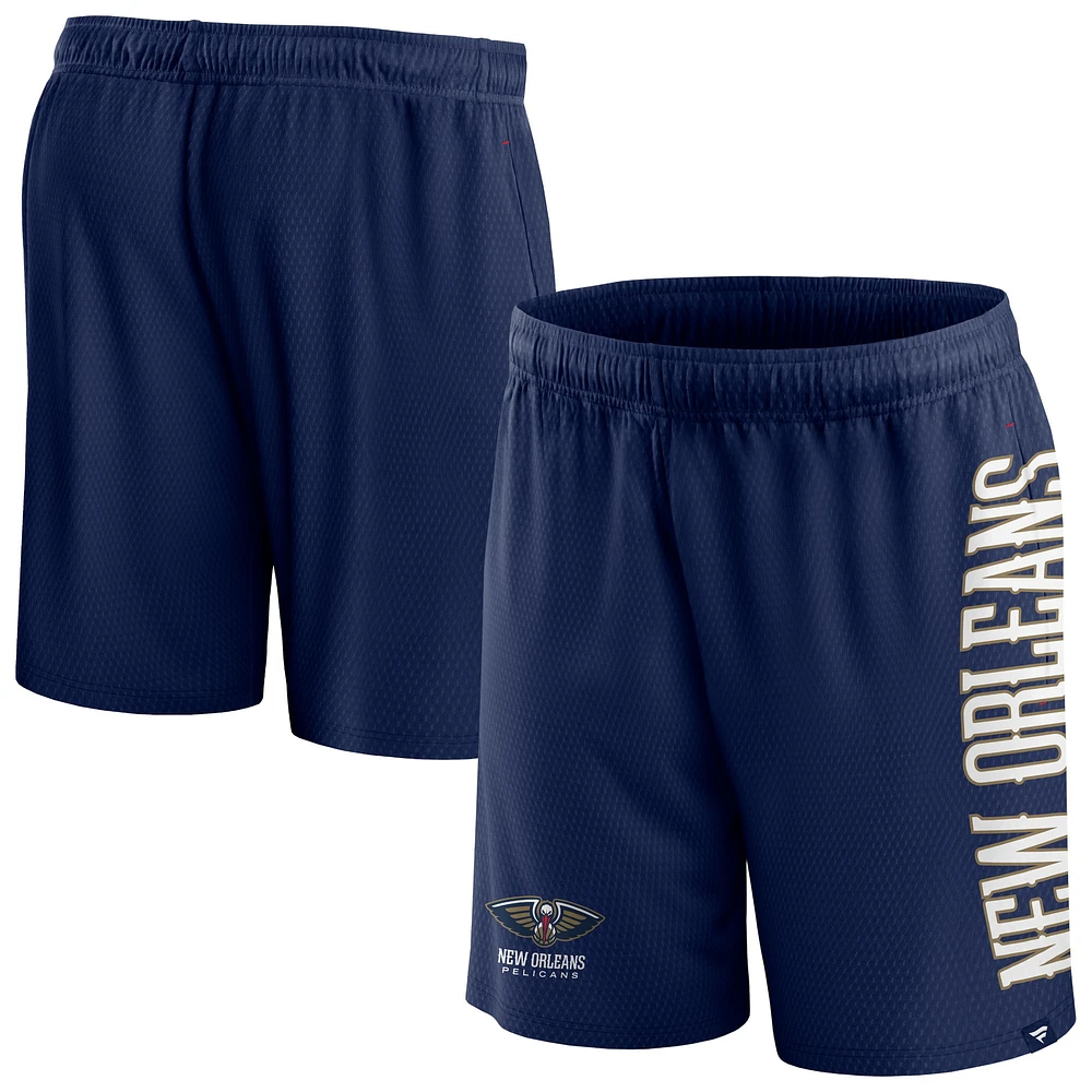 Short en maille Post Up Fanatics bleu marine New Orleans Pelicans pour hommes