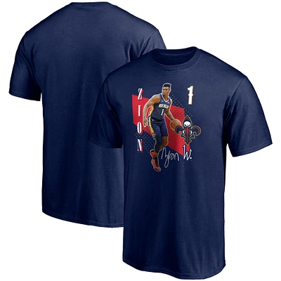 Men's Fanatics Zion Williamson Navy New Orleans Pelicans Pick & Roll T-Shirt