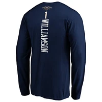 Men's Fanatics Zion Williamson Navy New Orleans Pelicans Team Playmaker Name & Number Long Sleeve T-Shirt