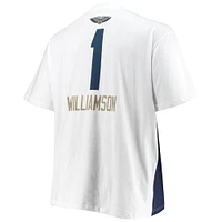 T-shirt blanc à empiècement grand et pour hommes Fanatics Zion Williamson des pélicans de la Nouvelle-Orléans