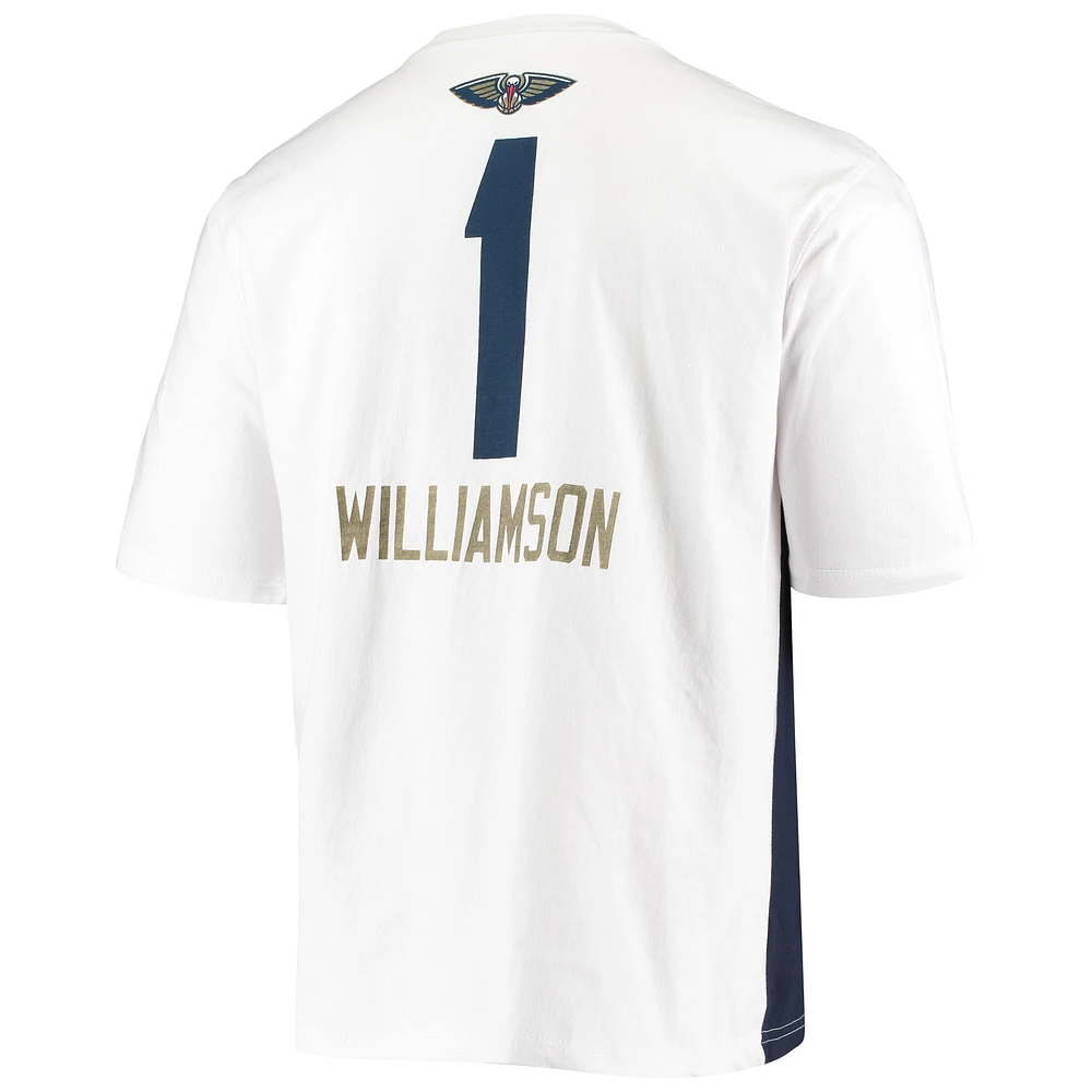 Men's Fanatics Zion Williamson White New Orleans Pelicans Yoke T-Shirt