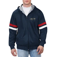 Men's G-III Sports by Carl Banks Navy New Orleans Pelicans Contender Full-Zip Hoodie Jacket