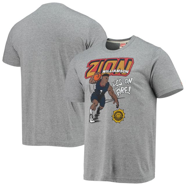 Hommage à Zion Williamson pour homme gris chiné New Orleans Pelicans Comic Book Player T-shirt triple mélange