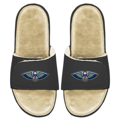 New Orleans Pelicans ISlide Men's Faux Fur Slide Sandals - Black/Tan