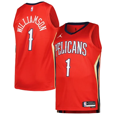 Maillot de joueur Nike Zion Williamson rouge New Orleans Pelicans Swingman pour homme - Édition Statement