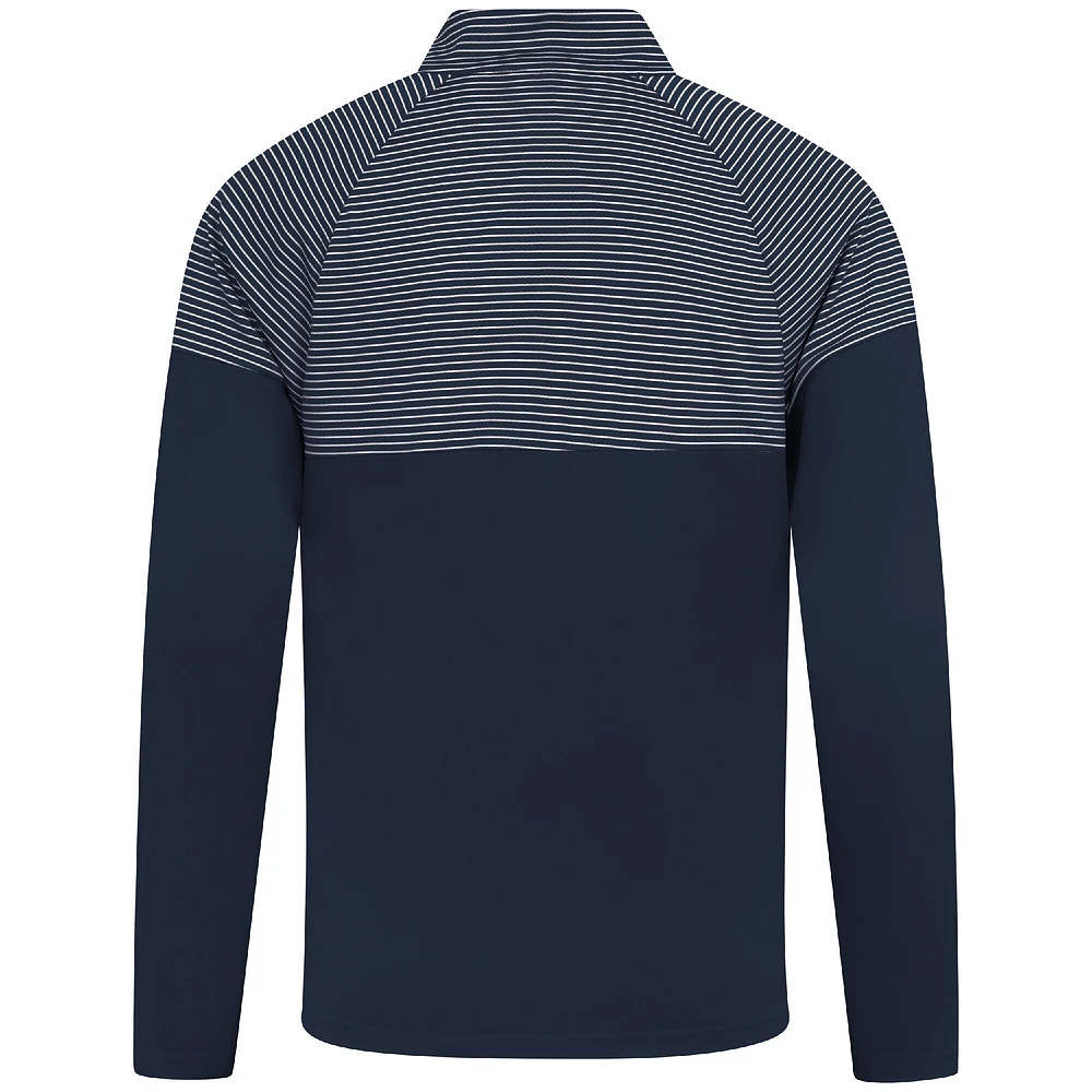 Men's Levelwear Navy New Orleans Pelicans Classic Stripes Quarter-Zip Top
