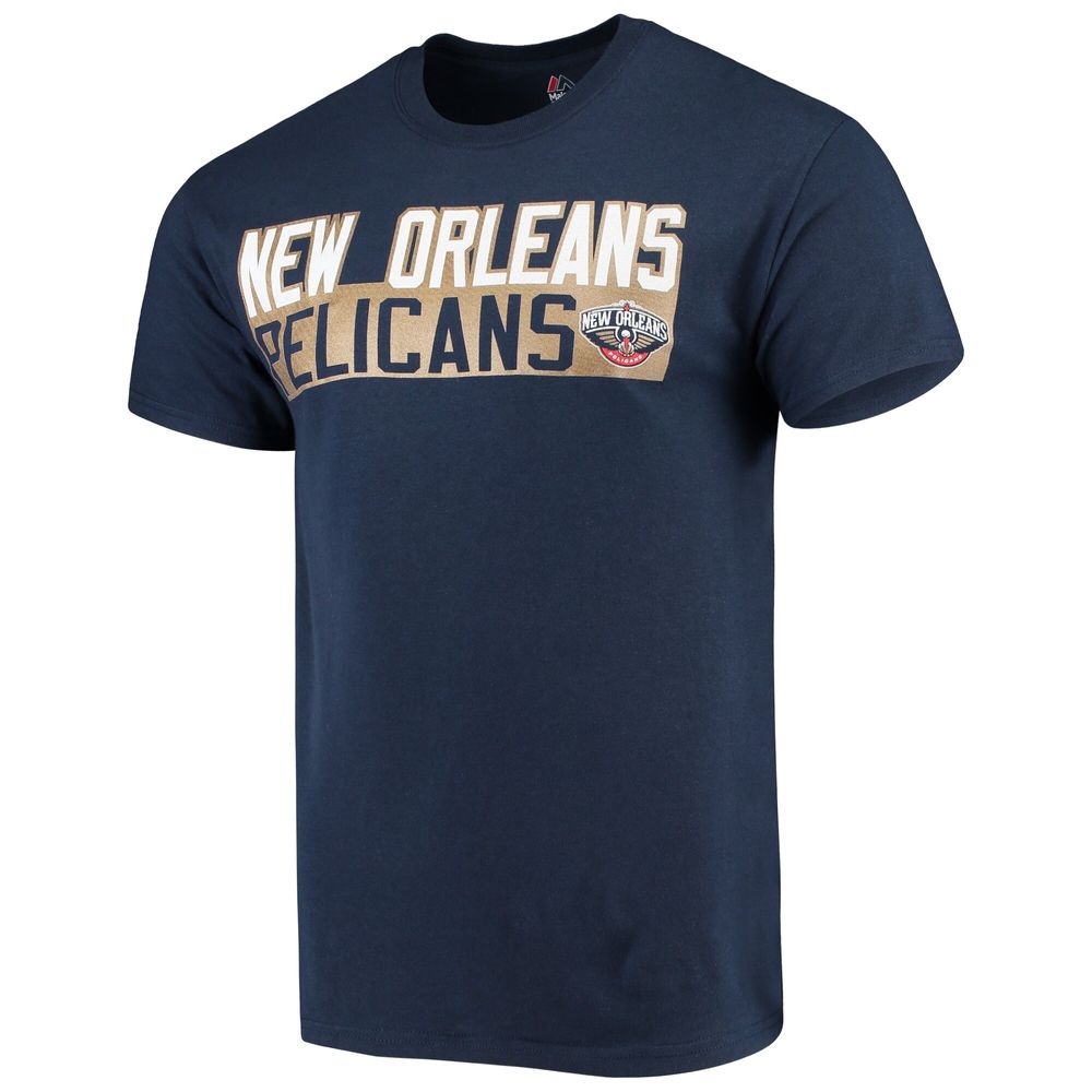 Men's Majestic E'Twaun Moore Navy New Orleans Pelicans Vertical Name & Number T-Shirt