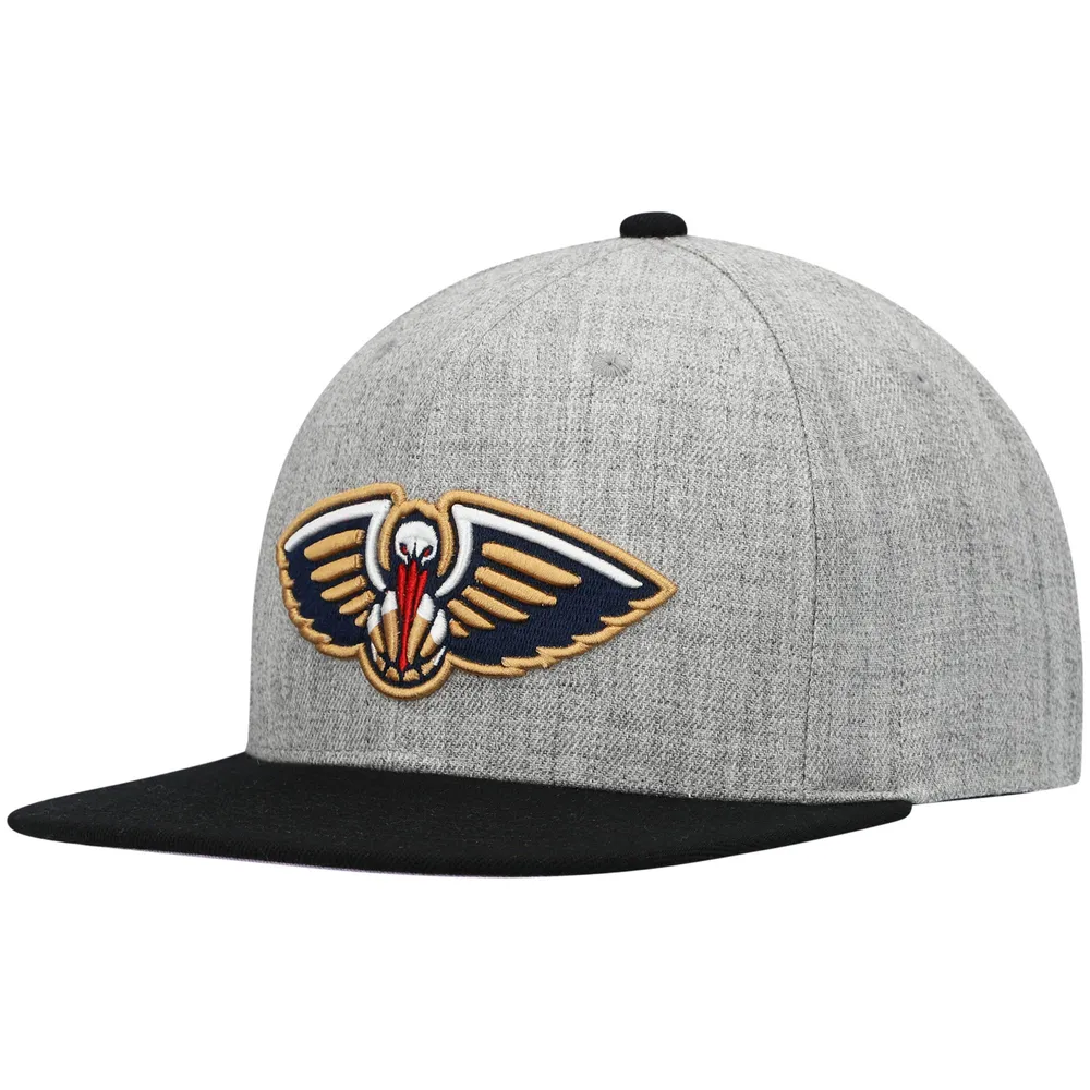 Los Angeles Lakers Mitchell & Ness Heathered Underpop Snapback Hat -  Heathered Gray/Black