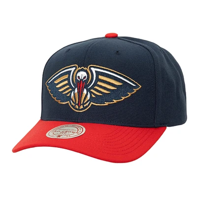 Casquette Snapback New Orleans Pelicans Soul XL Logo Pro Crown Mitchell & Ness pour hommes bleu marine/rouge